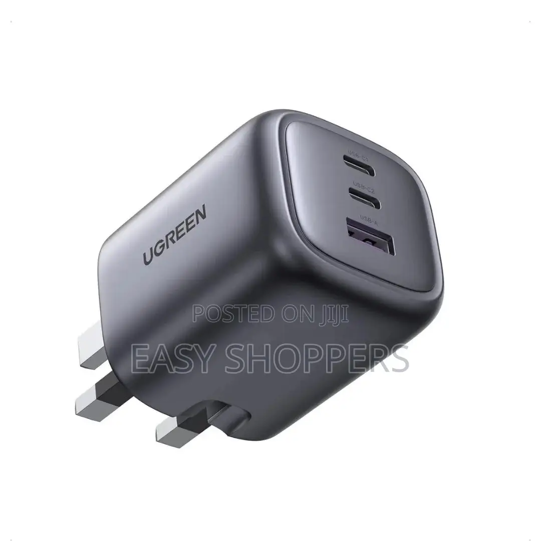UGREEN Nexode 65W 3-Port GaN Fast Charger 2 USB-C Ports One USB-A Port