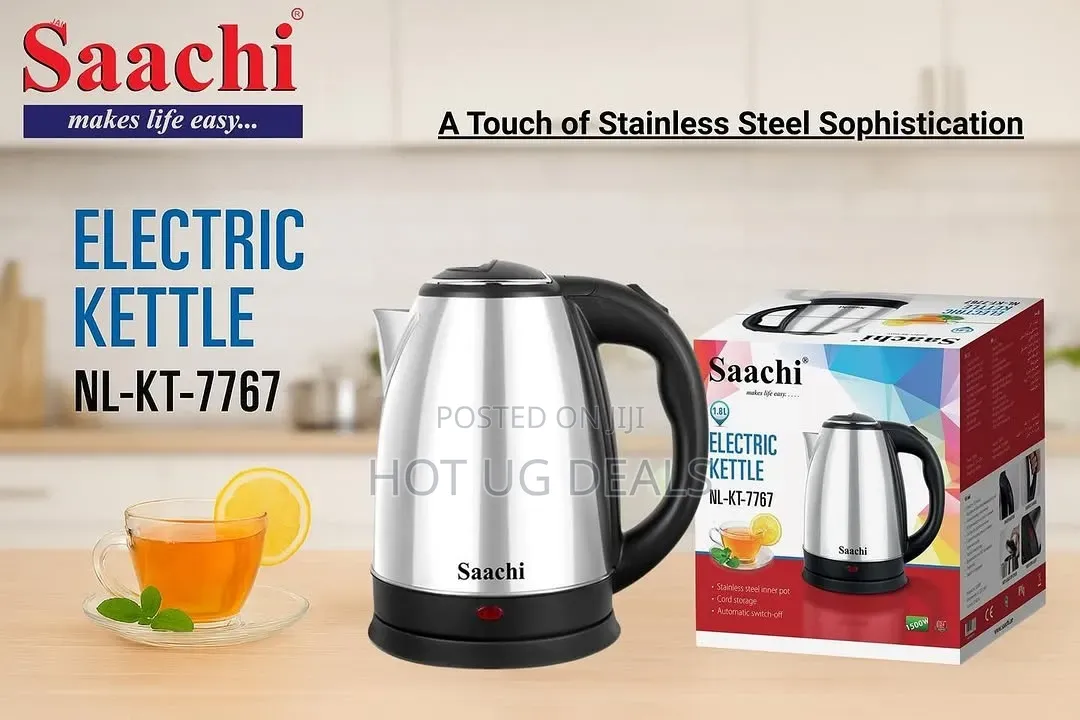 Saachi Original 1.8L Stainless Steel Electric Kettle 7767 – Silver