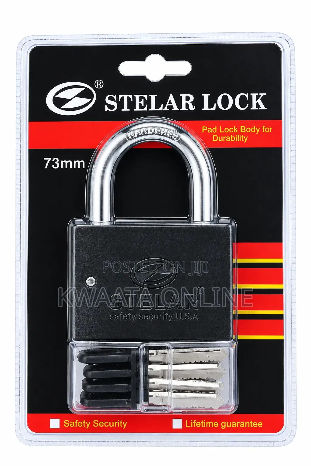 STELAR LOCK 73mm Heavy-Duty Security Padlock With 4 Keys