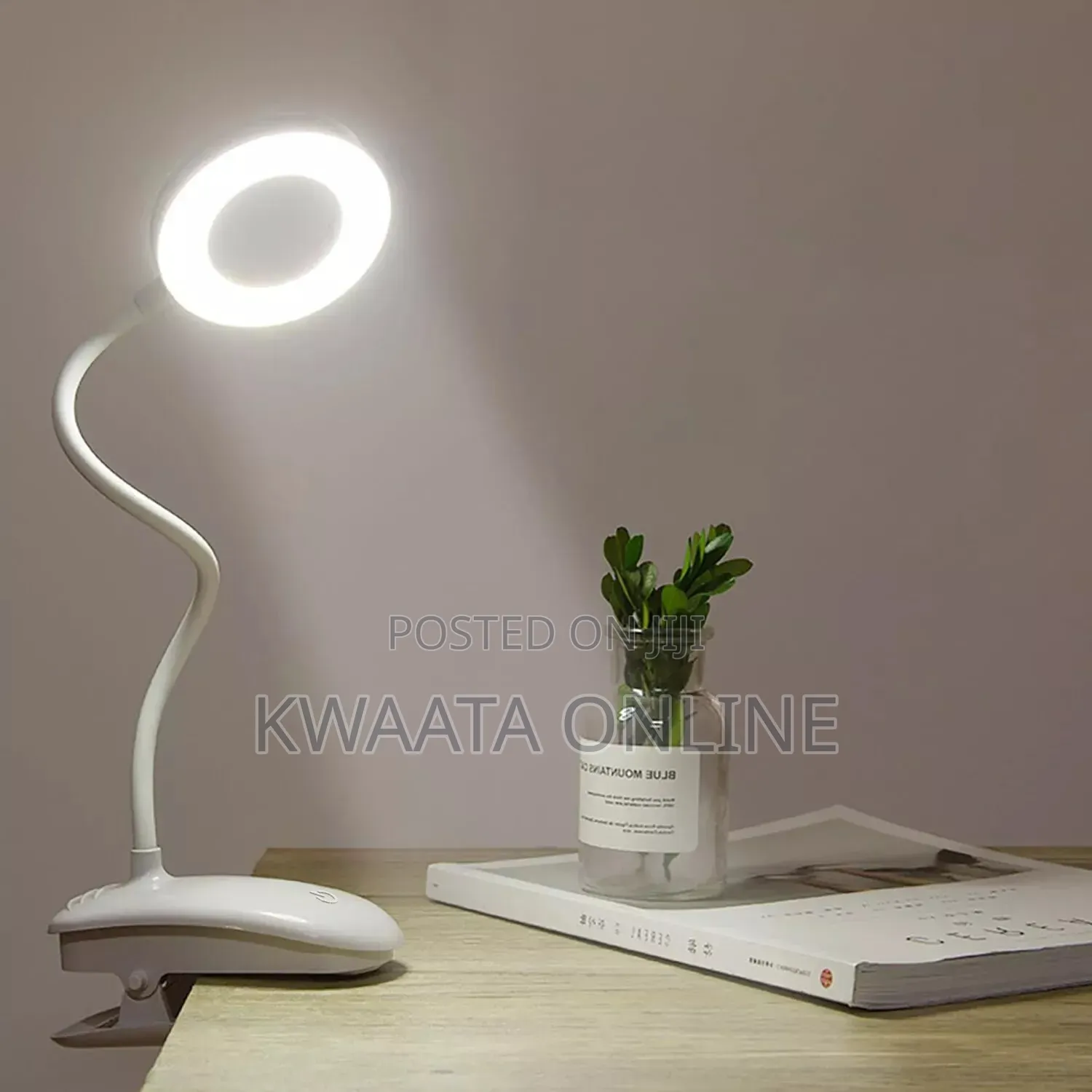 LED Ring Rechargeable Clip-on Desk Lamp –Flexible USB Reading Light