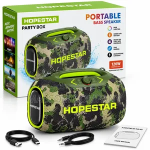 HOPESTAR 120W Portable Bluetooth Party Bass Speaker RGB Lights