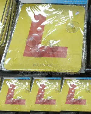 5 Pieces A4 Size Learner Driver "L" Sign Board With Suction Cups