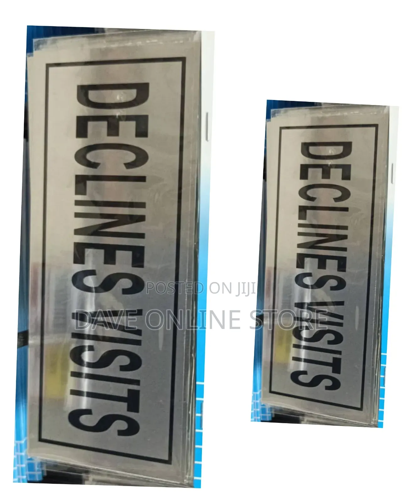 5 Pieces DECLINES VISITS Sign Self Adhesive Silver Easy Stick Card