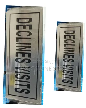 5 Pieces DECLINES VISITS Sign Self Adhesive Silver Easy Stick Card