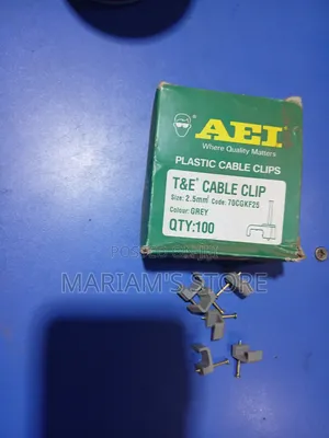 Plastic Cable Clips With Steel Nails.