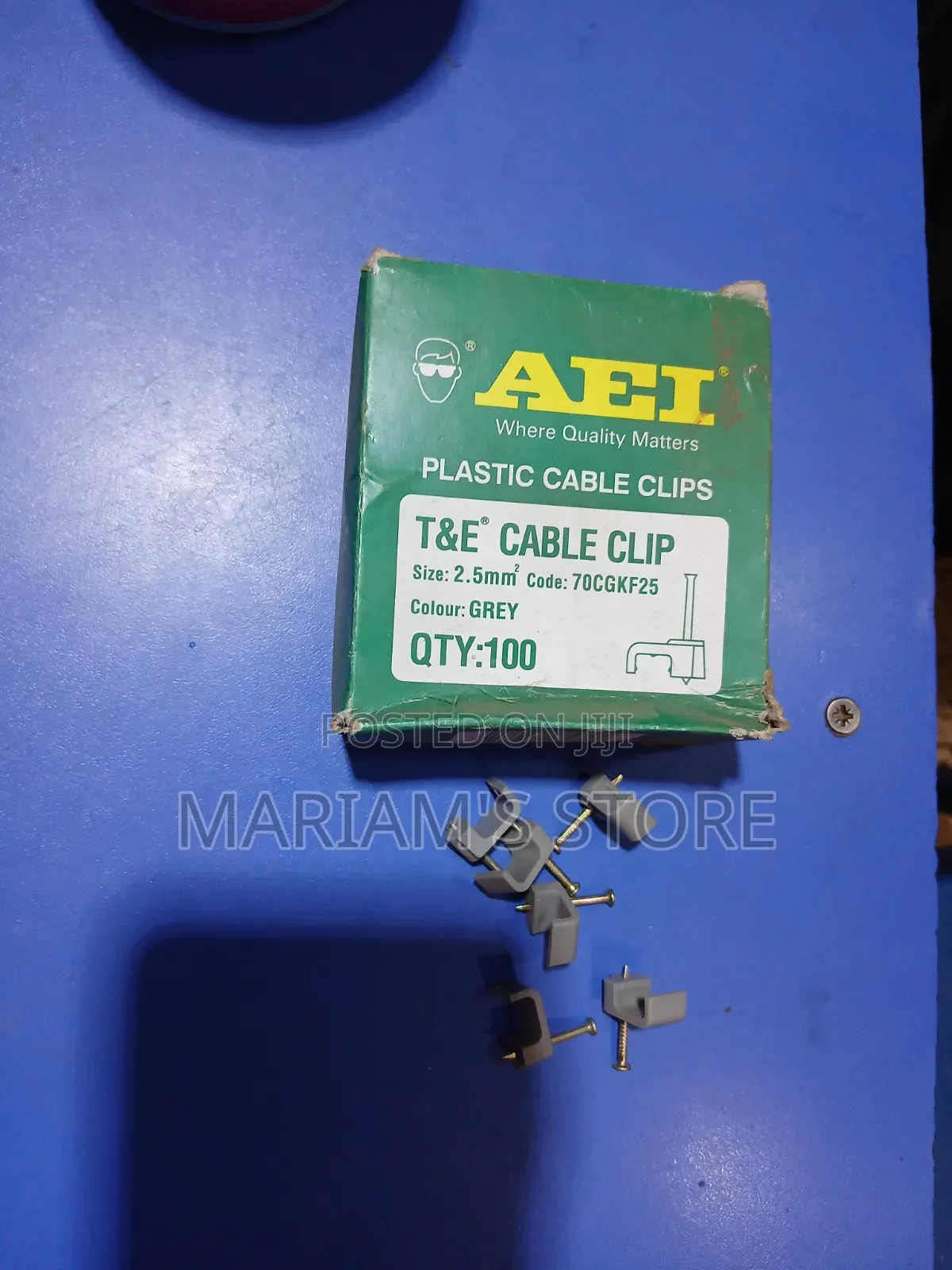 Plastic Cable Clips With Steel Nails.