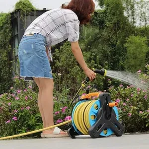 Garden Hose Reel Stand Portable Water Pipe Storage Rack Cart Holder