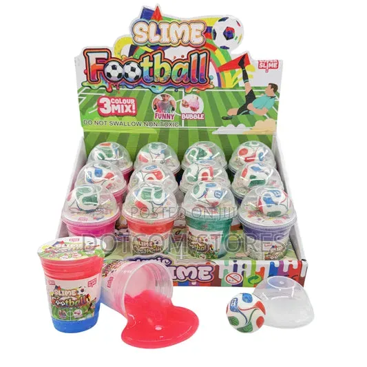Pack X 12 Pots of Slime 3 Colors With Squishie Soccer Ball