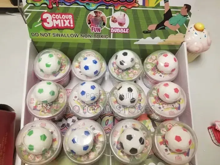 Pack X 12 Pots of Slime 3 Colors With Squishie Soccer Ball