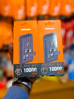 Amaya 10000mAh Power Bank Fast Charge With Built-in Cables