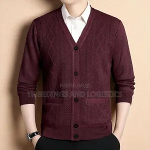 Men v Neck Cardigan Sweater