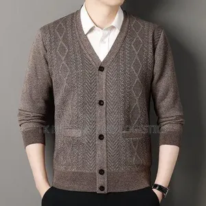 Men v Neck Cardigan Sweater
