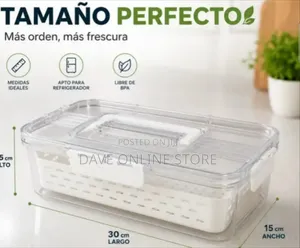 Clear Rectangular Plastic Refrigerator Storage Container