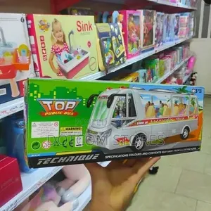 Top Public Bus Battery-Operated Toy With Lights and Music