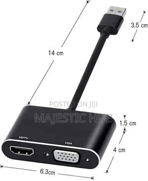 USB to HDMI VGA Adapter, 1080P 60Hz Dual Display With Audio
