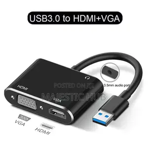 USB to HDMI VGA Adapter, 1080P 60Hz Dual Display With Audio