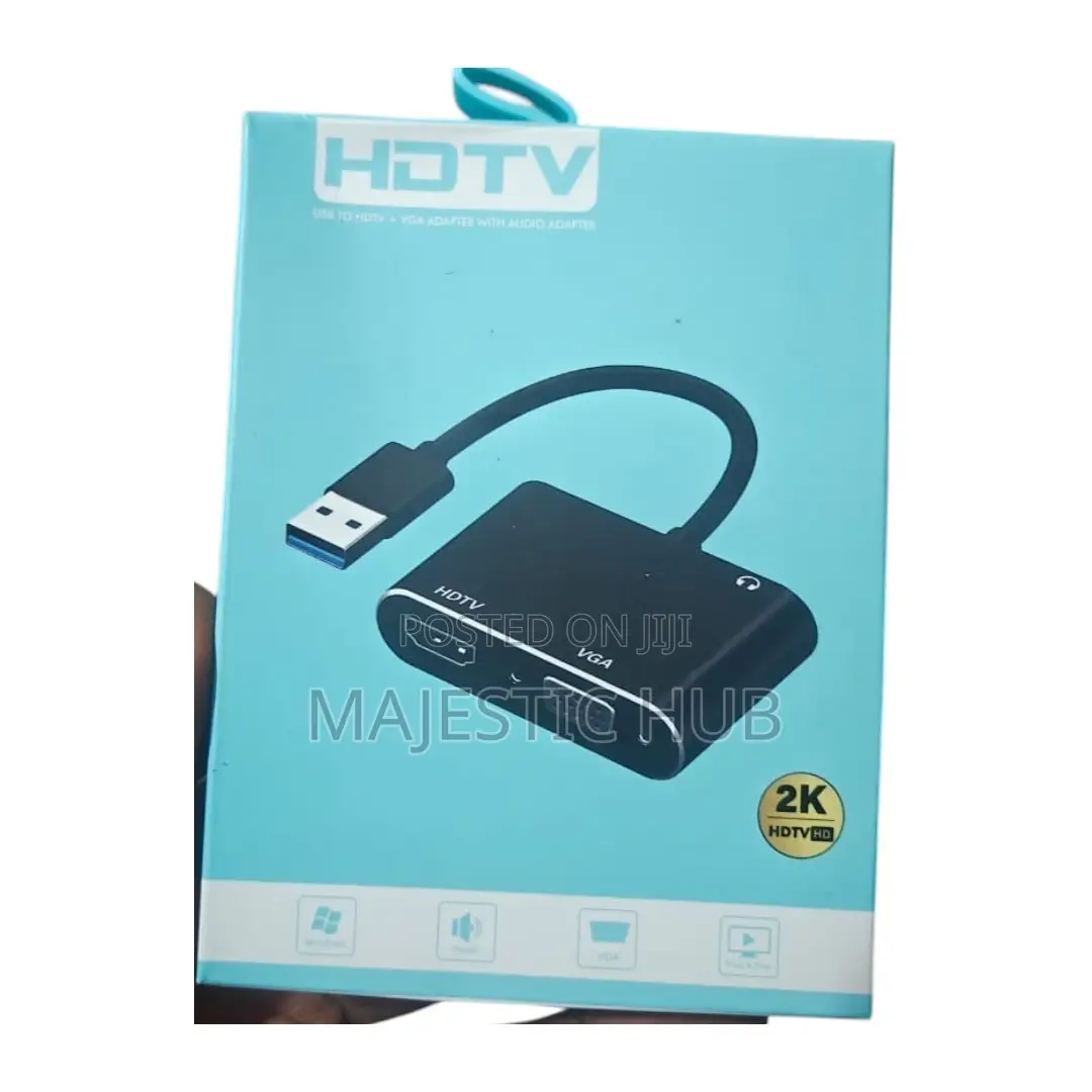 USB to HDMI VGA Adapter, 1080P 60Hz Dual Display With Audio