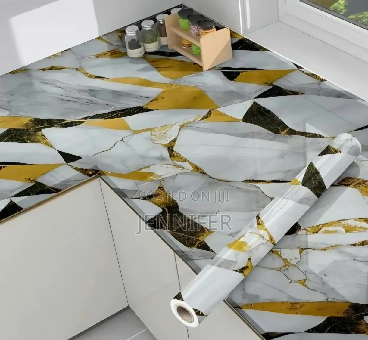 Marble Waterproof Oil Proof Wall Paper Furniture Kitchen