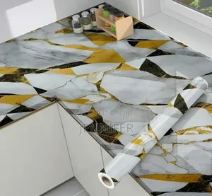 Marble Waterproof Oil Proof Wall Paper Furniture Kitchen