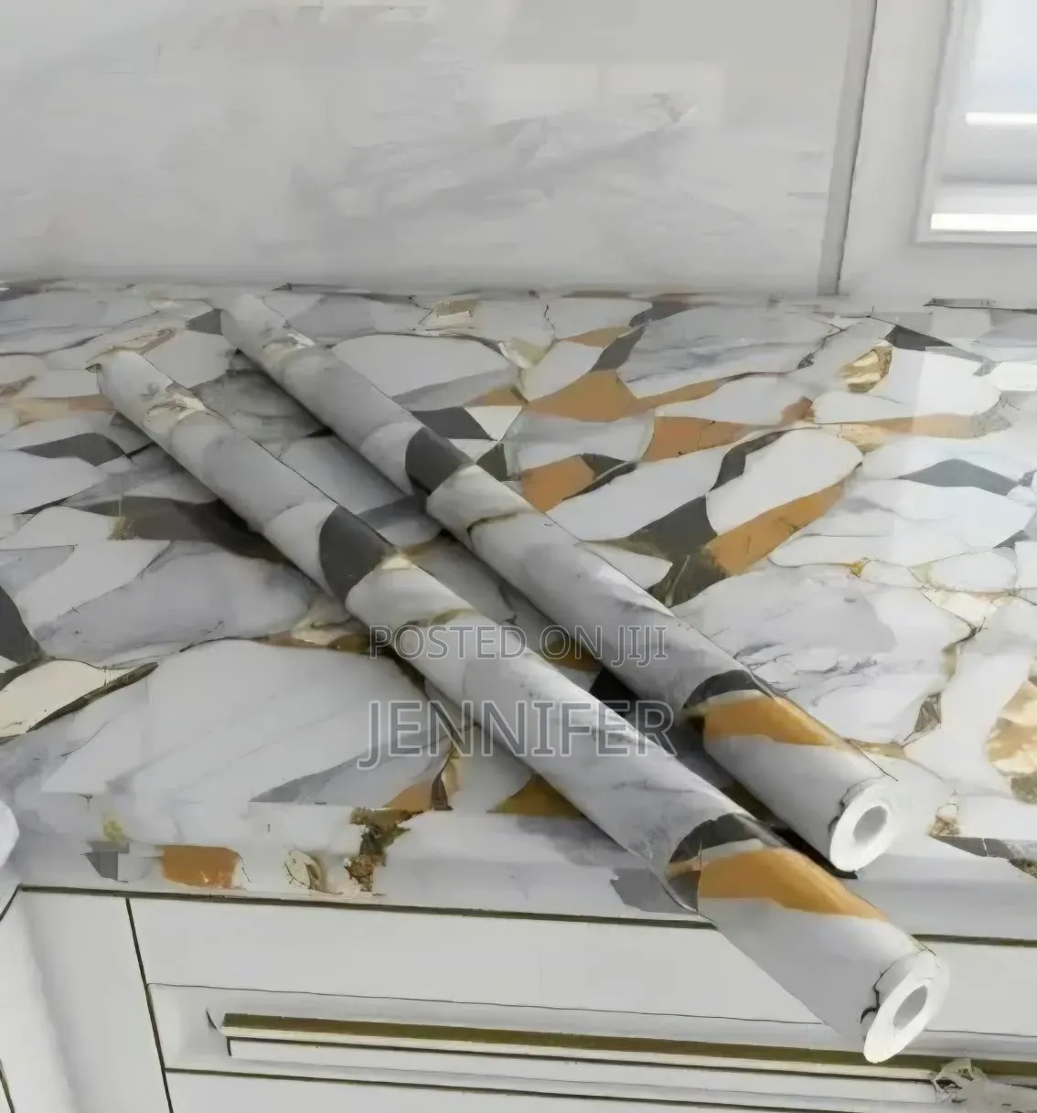 Marble Waterproof Oil Proof Wall Paper Furniture Kitchen