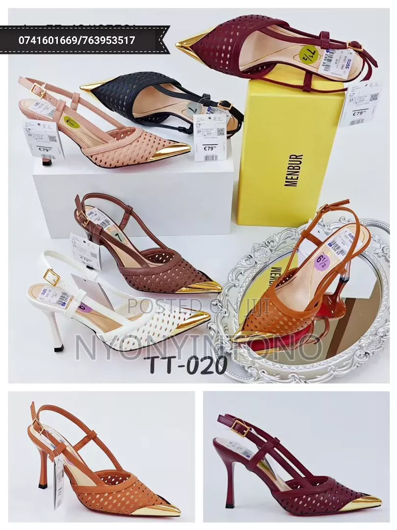 Menbur Perforated Sling Back Netted Shoe
