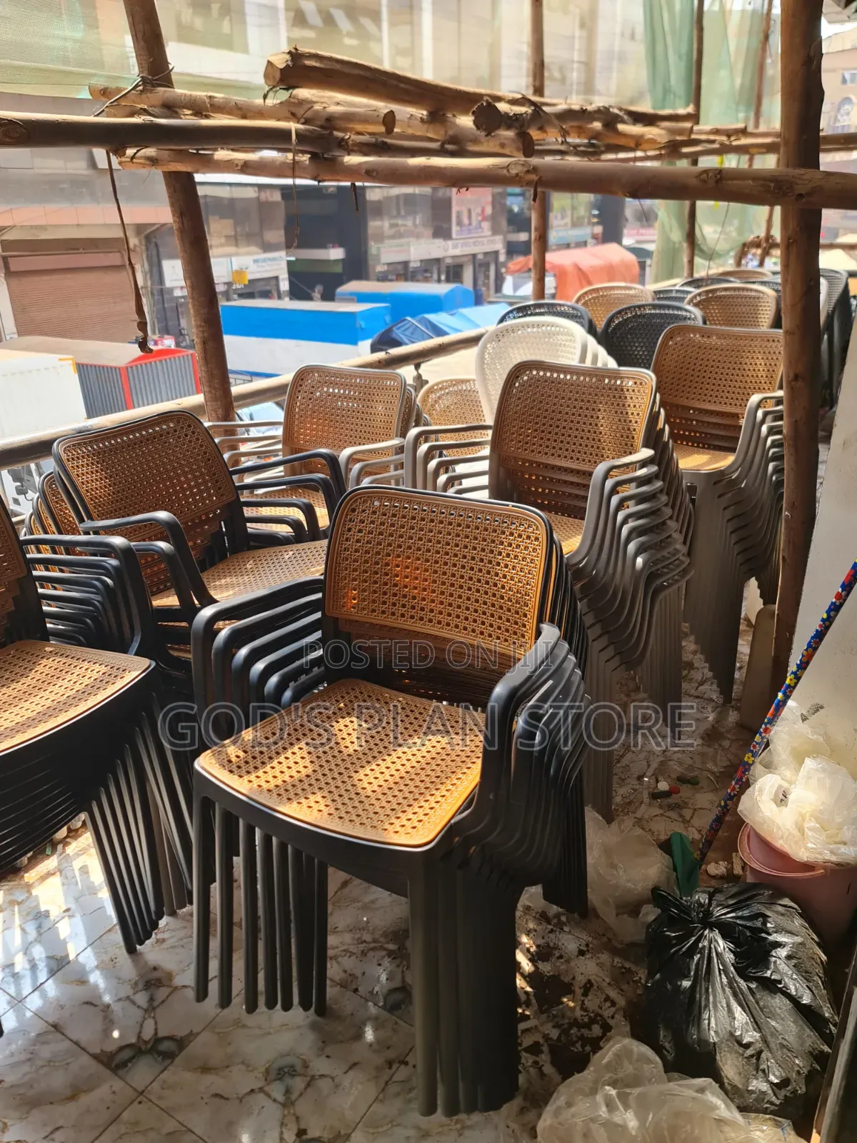Crossed Mesh Back Plastic Chairs Plastic Chairs