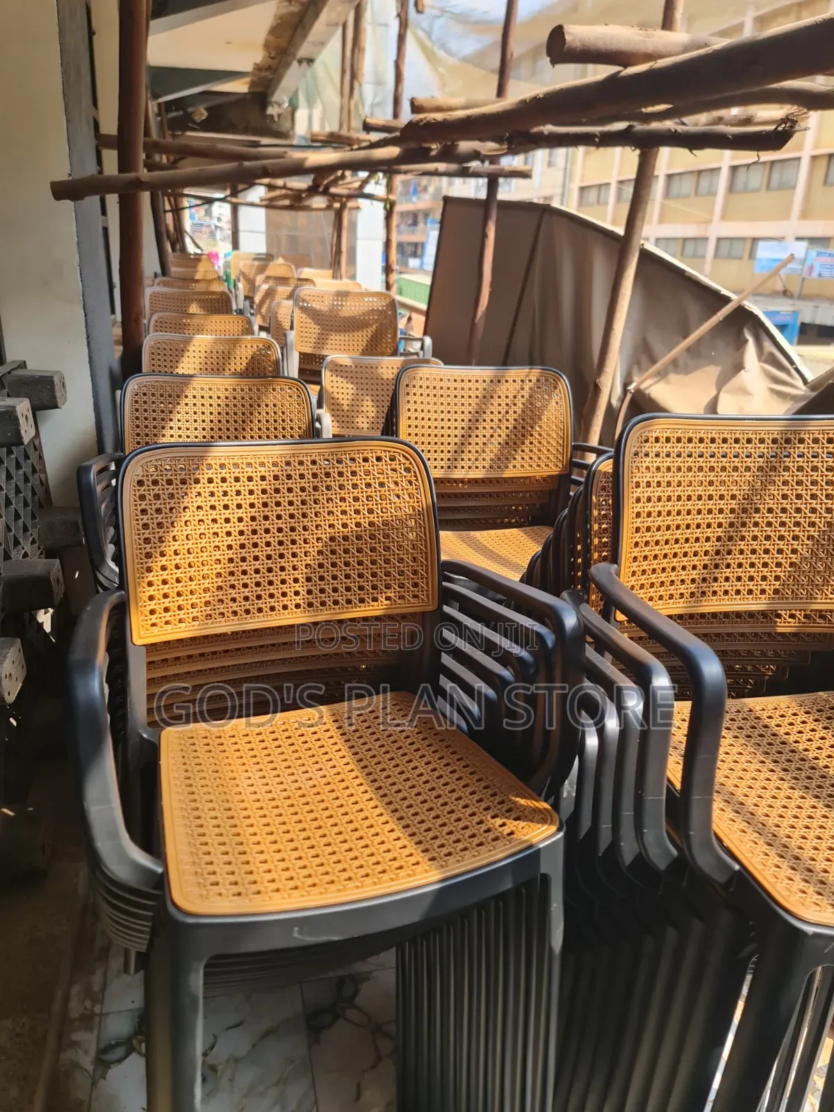 Crossed Mesh Back Plastic Chairs Plastic Chairs