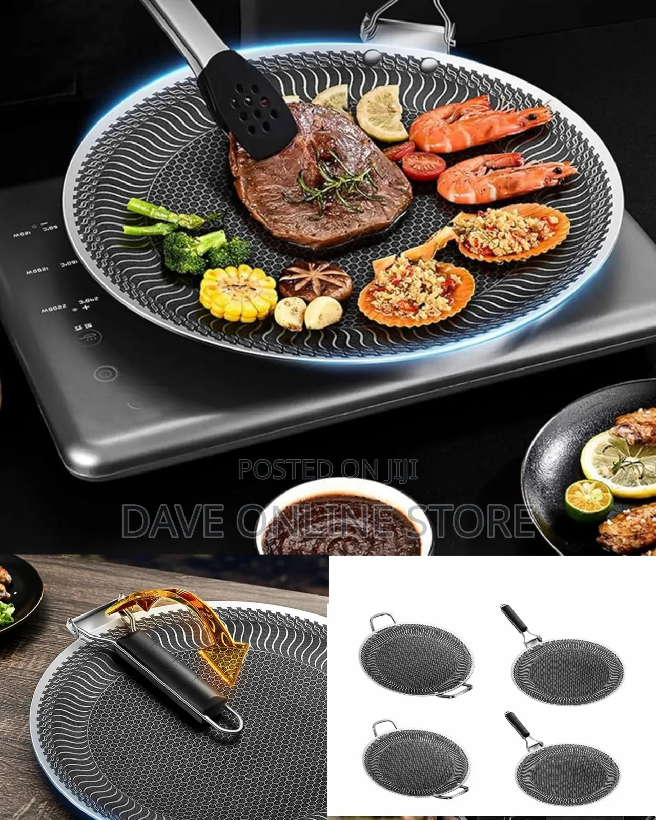 Outdoor Baking Tray Frying Pan Round BBQ Grill