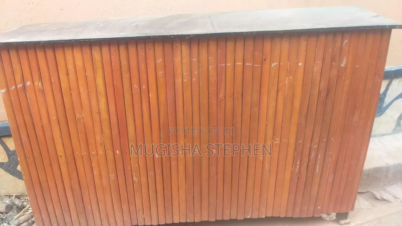 Wooden Bar Counter and Stools