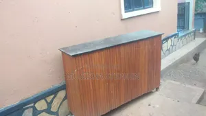 Wooden Bar Counter and Stools