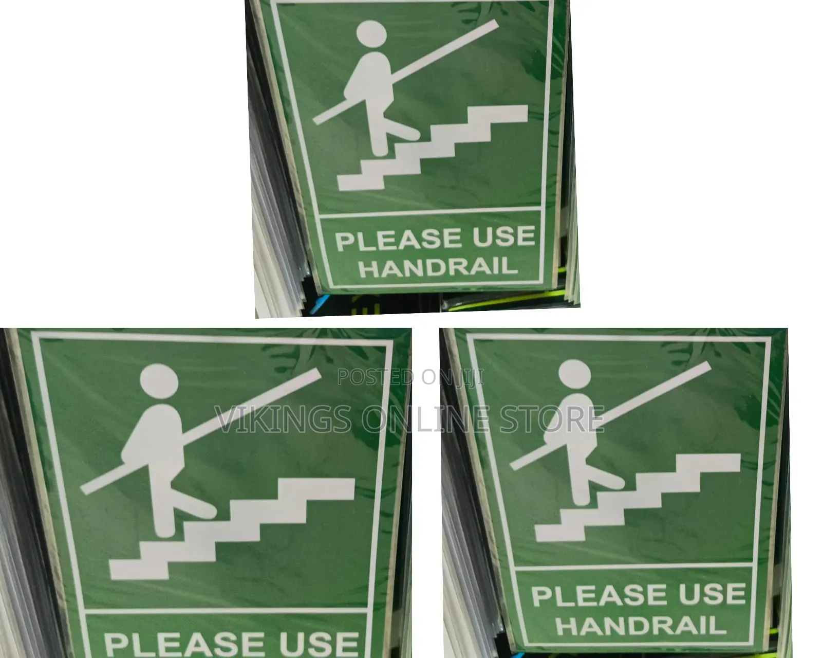 5 Pieces A4 Size Please Use Handrail Stairs Sign Sticker