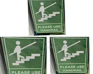 5 Pieces A4 Size Please Use Handrail Stairs Sign Sticker