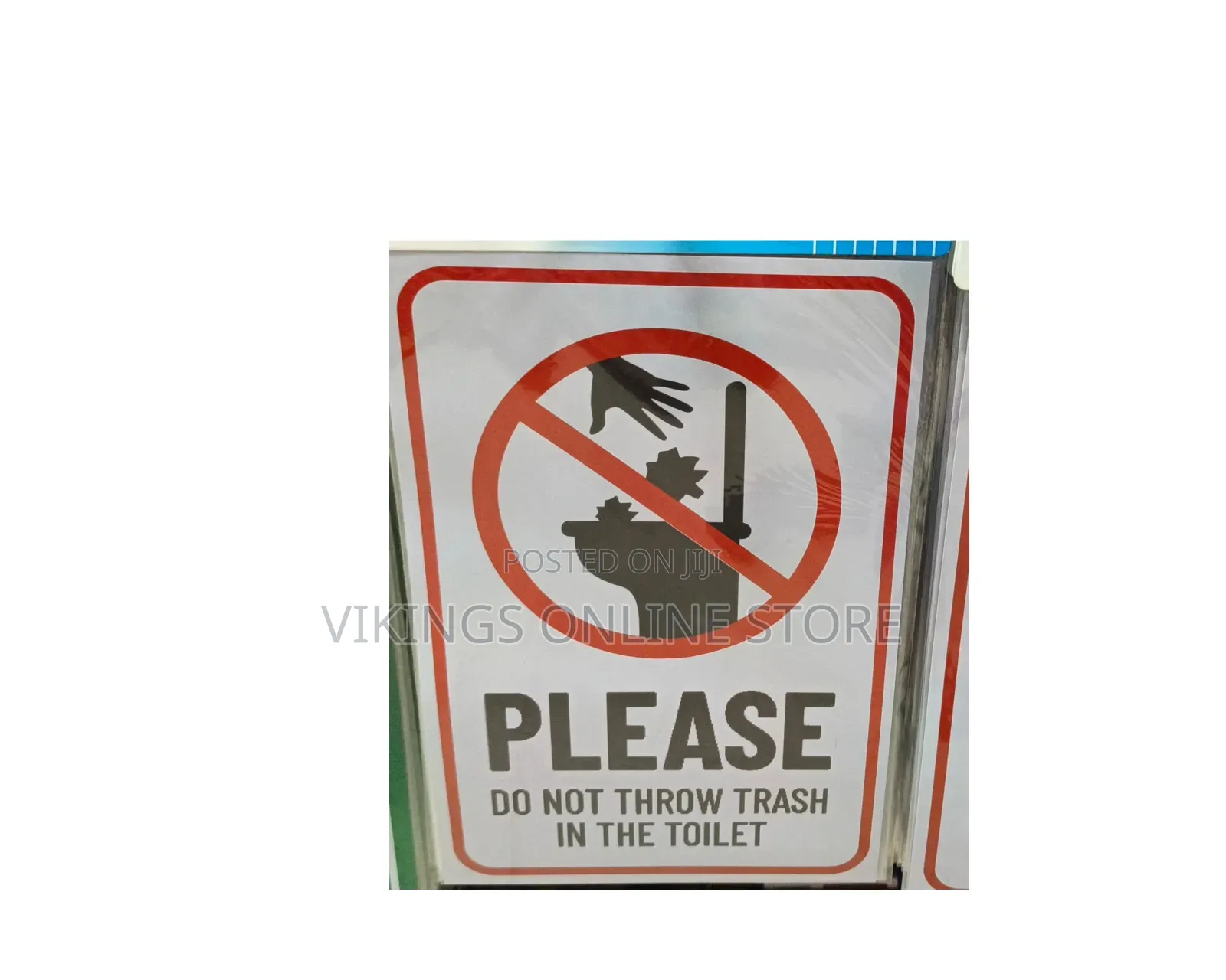 5 Pieces A4 Size Please, Do Not Throw Trash in the Toilet, Sign