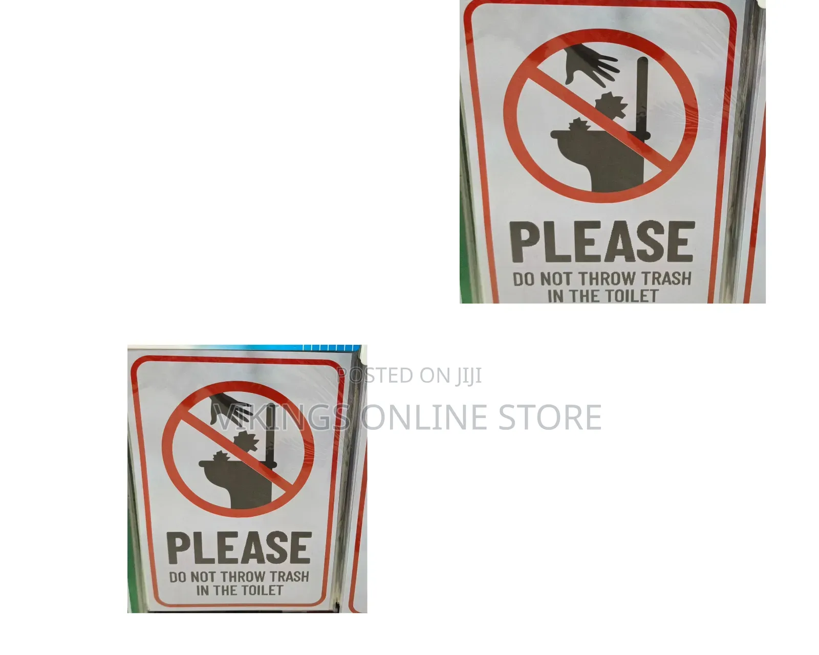 5 Pieces A4 Size Please, Do Not Throw Trash in the Toilet, Sign