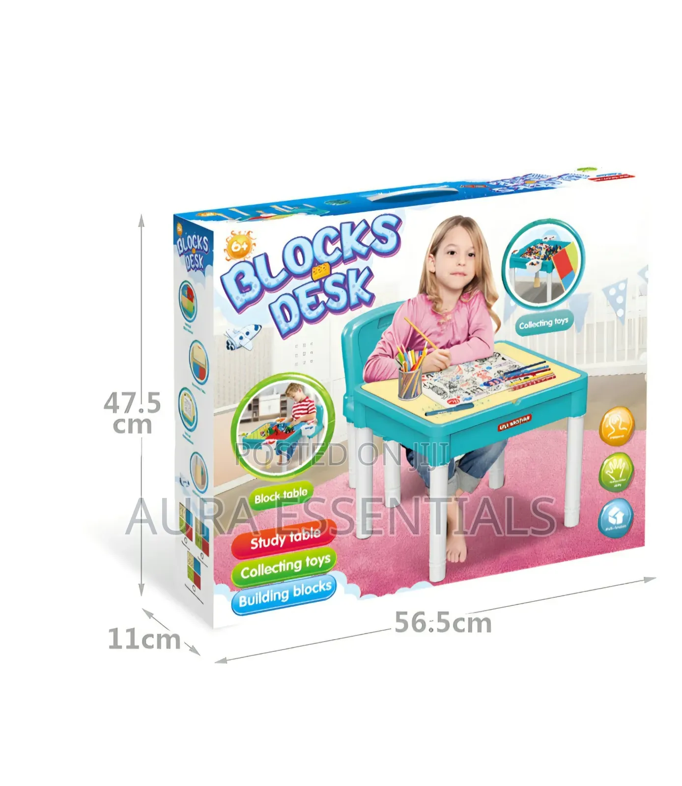 Multi-Functional Children's Activities Block Desk
