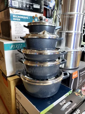 5-Piece Non-Stick Granite Cooking and Serving Pot Set