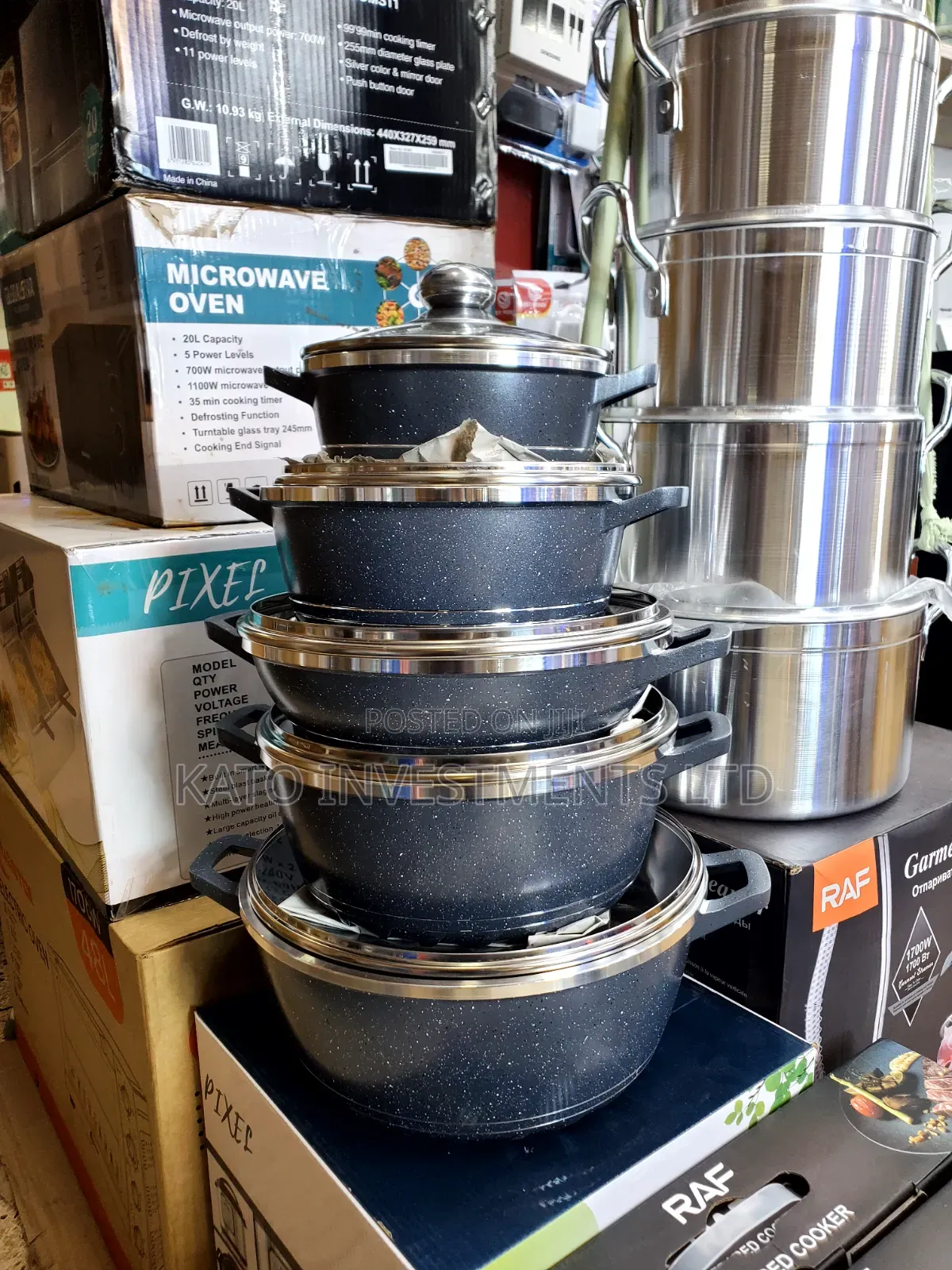 5-Piece Non-Stick Granite Cooking and Serving Pot Set