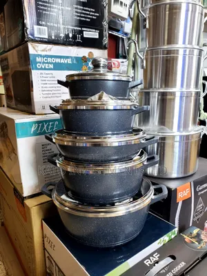 5-Piece Non-Stick Granite Cooking and Serving Pot Set
