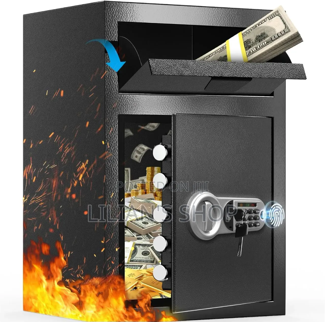 Biometric Steel Drop Deposit Fireproof Safe