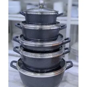5-Piece Non-Stick Granite Cooking and Serving Pot Set