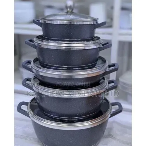 5-Piece Non-Stick Granite Cooking and Serving Pot Set