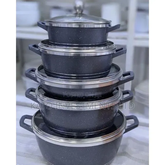 5-Piece Non-Stick Granite Cooking and Serving Pot Set