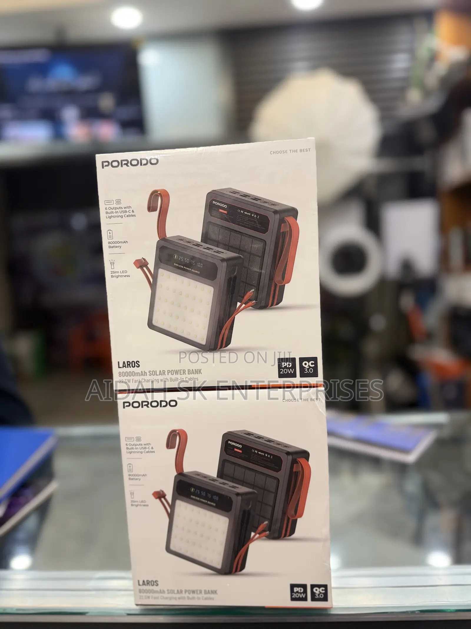 Porodo Laros Solar Power Bank With 22.5W Fast Charging