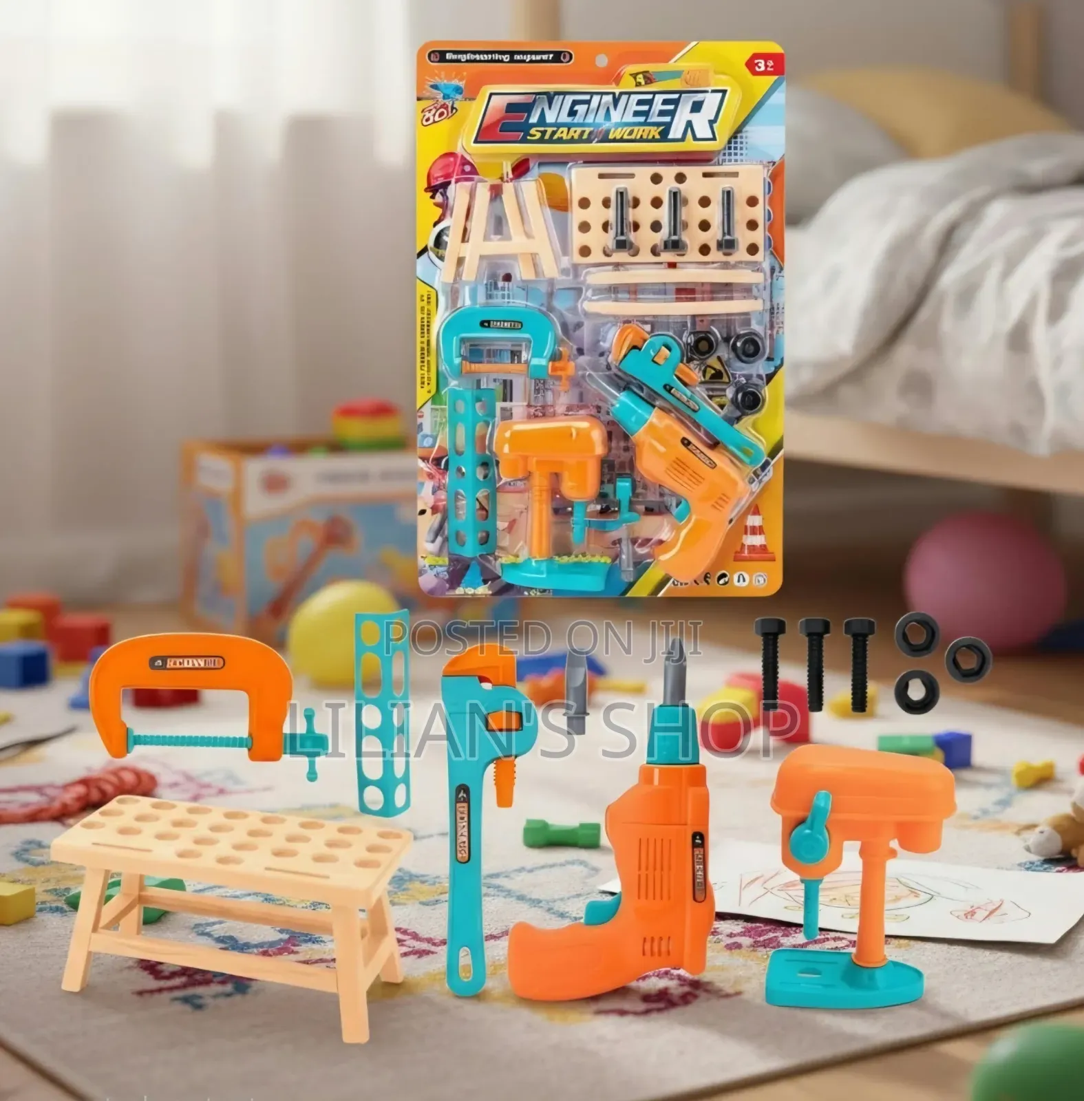 Children's Plastic Construction and Toy Tool Set