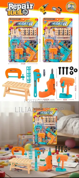 Children's Plastic Construction and Toy Tool Set