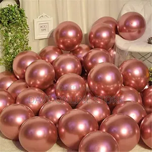 100 PCS Rose Pink Colour 12 Inch Chrome Metallic Balloons
