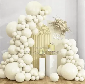 100pcs 12′′ 3.2g Party Time Standard Ivory White Latex Balloons 