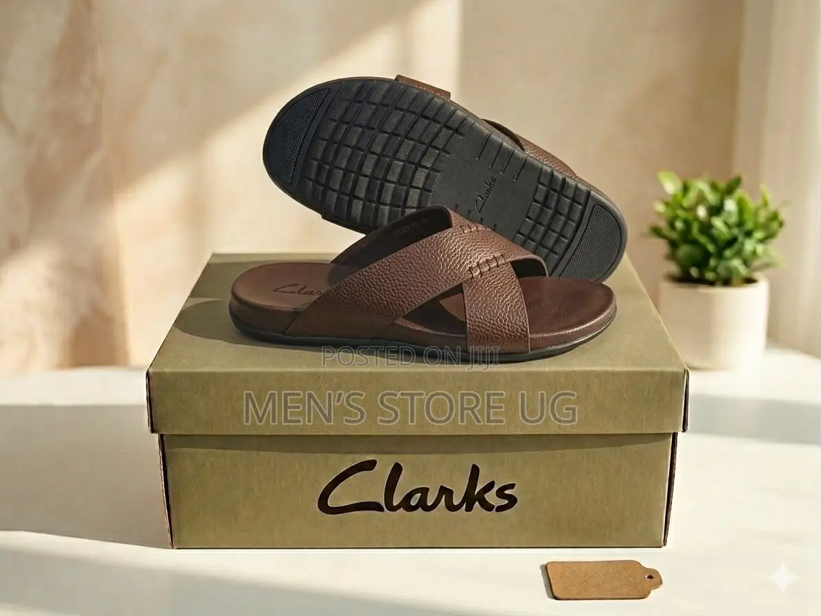 Clarks Cross Premium Leather Rubber Soft Genuine Sandals