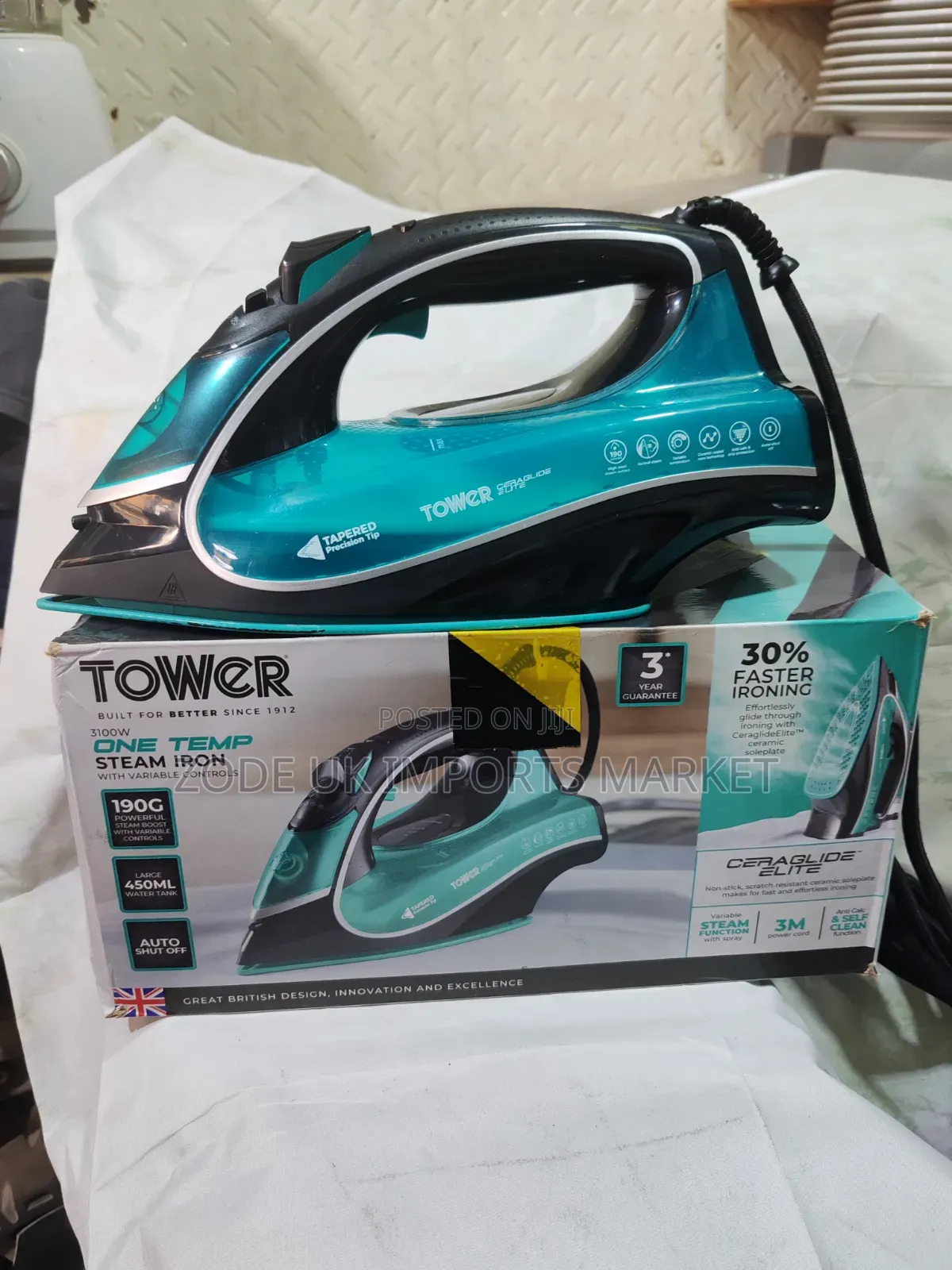 Tower One Temp Steam Iron With Variable Control
