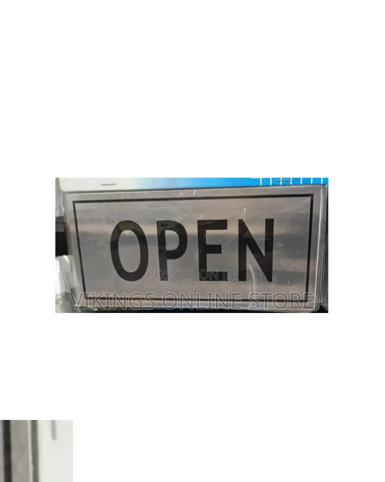 OPEN Door Sign Signs Self Adhesive Silver Easy Stick Card Sticker